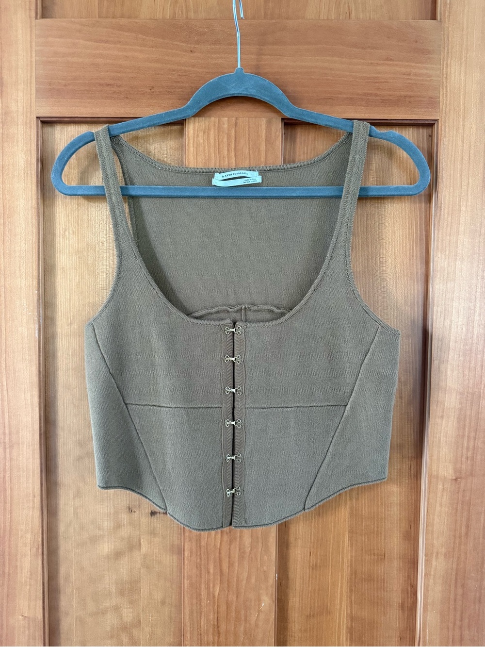 Anthropologie Corset Style Tank Top with Clasps
